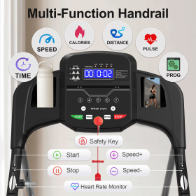 Folding Treadmill For Home Use With Pulse Sensor, Motorized Treadmill Treadmill For Home Office