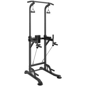 VEVOR Power Tower Dip Station, 10-Level Height Adjustable Pull Up Bar Stand