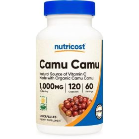 Nutricost Camu Camu 1000mg, 120 Capsule - Supplement made with Organic Camu Camu