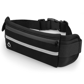 Velocity Water-Resistant Sports Running Belt and Fanny Pack for Outdoor Sports (Color: Black)