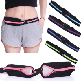 Stride Dual Pocket Running Belt for Jogging, Cycling & Travel with Water Resistant Storage Pockets (Color: Rose Red)